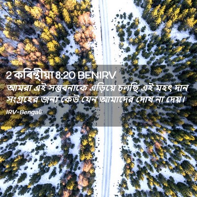 Picture 02 - 2 কৰিন্থীয়া 8:20 BENIRV - আমরা এই সম্ভবনাকে - Bible Verse Picture