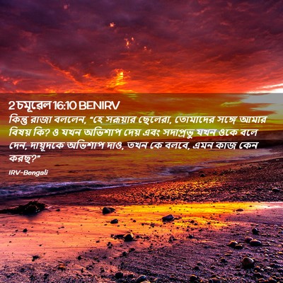 Picture 02 - 2 চমূৱেল 16:10 BENIRV - কিন্তু রাজা বললেন, - Bible Verse Picture