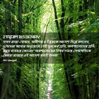 Picture 02 - 2 চমূৱেল 18:5 BENIRV - তখন রাজা যোয়াব, - Bible Verse Picture