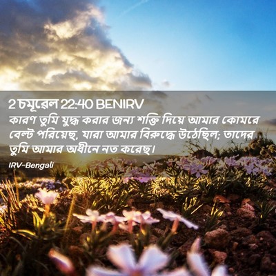 Picture 02 - 2 চমূৱেল 22:40 BENIRV - কারণ তুমি যুদ্ধ - Bible Verse Picture