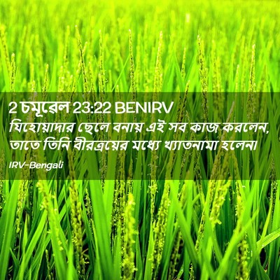 Picture 02 - 2 চমূৱেল 23:22 BENIRV - যিহোয়াদার ছেলে - Bible Verse Picture