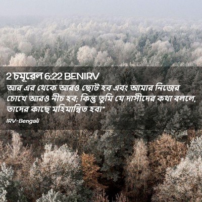 Picture 02 - 2 চমূৱেল 6:22 BENIRV - আর এর থেকে আরও ছোট - Bible Verse Picture