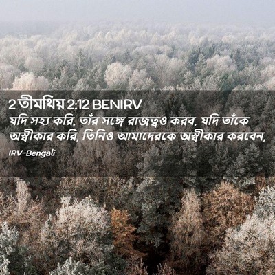 Picture 02 - 2 তীমথিয় 2:12 BENIRV - যদি সহ্য করি, তাঁর - Bible Verse Picture