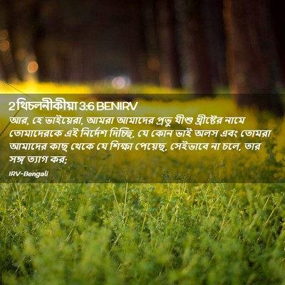 Picture 02 - 2 থিচলনীকীয়া 3:6 BENIRV - আর, হে ভাইয়েরা, - Bible Verse Picture