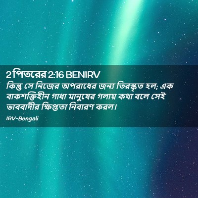 Picture 02 - 2 পিতরের 2:16 BENIRV - কিন্তু সে নিজের - Bible Verse Picture