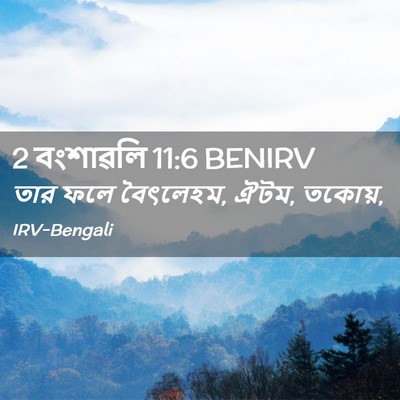 Picture 02 - 2 বংশাৱলি 11:6 BENIRV - তার ফলে বৈৎলেহম, - Bible Verse Picture