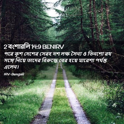 Picture 02 - 2 বংশাৱলি 14:9 BENIRV - পরে কূশ দেশের সেরহ - Bible Verse Picture