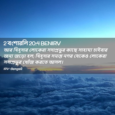 Picture 02 - 2 বংশাৱলি 20:4 BENIRV - আর যিহূদার লোকেরা - Bible Verse Picture
