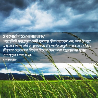 Picture 02 - 2 বংশাৱলি 33:16 BENIRV - পরে তিনি - Bible Verse Picture