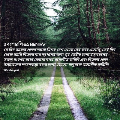 Picture 02 - 2 বংশাৱলি 6:5 BENIRV - যে দিন আমার - Bible Verse Picture