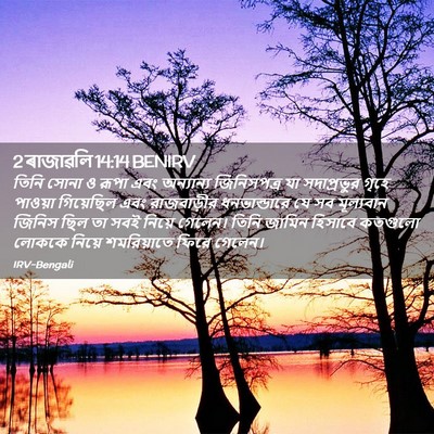 Picture 02 - 2 ৰাজাৱলি 14:14 BENIRV - তিনি সোনা ও রূপা - Bible Verse Picture