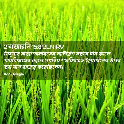 Picture 02 - 2 ৰাজাৱলি 15:8 BENIRV - যিহূদার রাজা - Bible Verse Picture