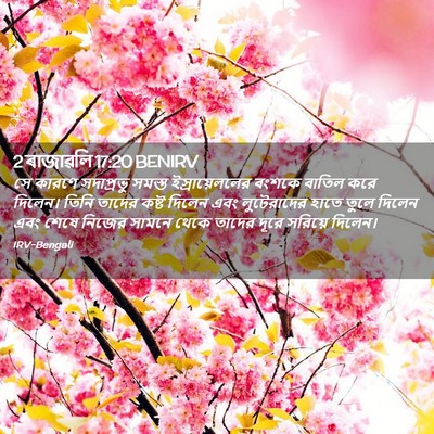 Picture 02 - 2 ৰাজাৱলি 17:20 BENIRV - সে কারণে সদাপ্রভু - Bible Verse Picture