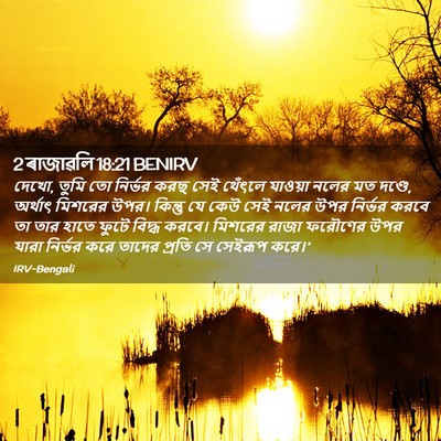 Picture 02 - 2 ৰাজাৱলি 18:21 BENIRV - দেখো, তুমি তো - Bible Verse Picture