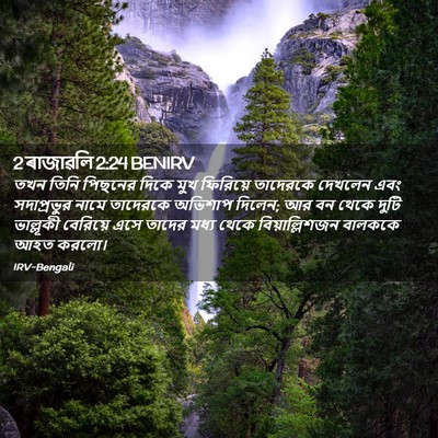 Picture 02 - 2 ৰাজাৱলি 2:24 BENIRV - তখন তিনি পিছনের - Bible Verse Picture