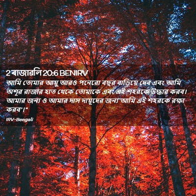 Picture 02 - 2 ৰাজাৱলি 20:6 BENIRV - আমি তোমার আয়ু আরও - Bible Verse Picture