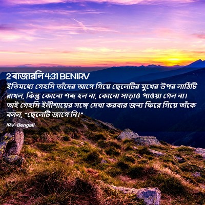 Picture 02 - 2 ৰাজাৱলি 4:31 BENIRV - ইতিমধ্যে গেহসি - Bible Verse Picture