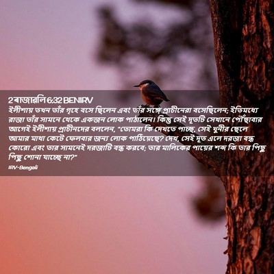 Picture 02 - 2 ৰাজাৱলি 6:32 BENIRV - ইলীশায় তখন তাঁর - Bible Verse Picture