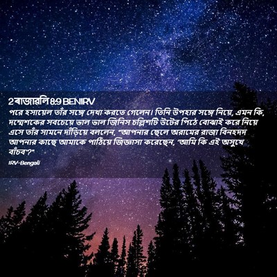 Picture 02 - 2 ৰাজাৱলি 8:9 BENIRV - পরে হসায়েল তাঁর - Bible Verse Picture