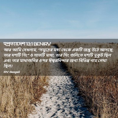 Picture 02 - पপ্রত্যাদেশ 13:1 BENIRV - আর আমি দেখলাম, - Bible Verse Picture
