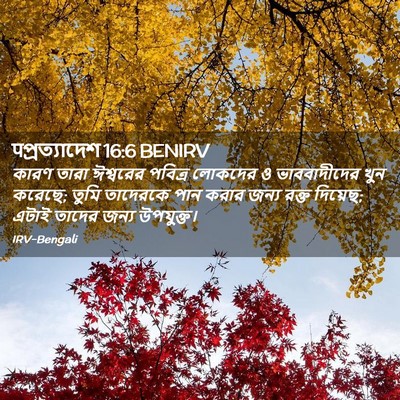 Picture 02 - पপ্রত্যাদেশ 16:6 BENIRV - কারণ তারা ঈশ্বরের - Bible Verse Picture