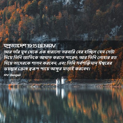Picture 02 - पপ্রত্যাদেশ 19:15 BENIRV - আর তাঁর মুখ থেকে এক - Bible Verse Picture