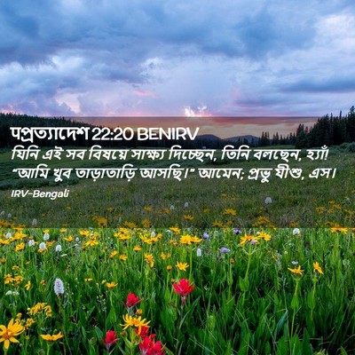 Picture 02 - पপ্রত্যাদেশ 22:20 BENIRV - যিনি এই সব বিষয়ে - Bible Verse Picture