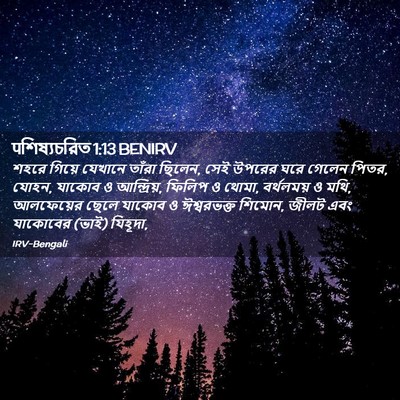 Picture 02 - पশিষ্যচরিত 1:13 BENIRV - শহরে গিয়ে যেখানে - Bible Verse Picture