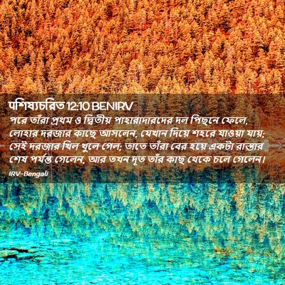 Picture 02 - पশিষ্যচরিত 12:10 BENIRV - পরে তাঁরা প্রথম ও - Bible Verse Picture