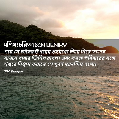 Picture 02 - पশিষ্যচরিত 16:34 BENIRV - পরে সে তাঁদের - Bible Verse Picture