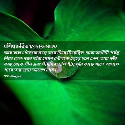 Picture 02 - पশিষ্যচরিত 17:15 BENIRV - আর যারা পৌলকে - Bible Verse Picture