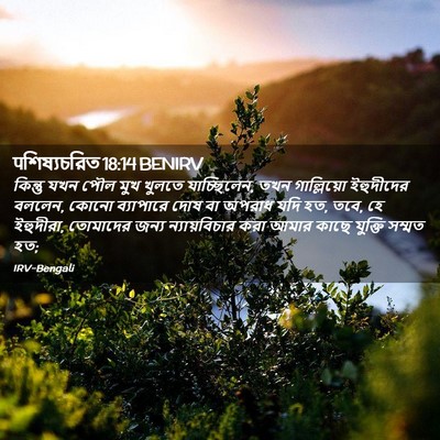 Picture 02 - पশিষ্যচরিত 18:14 BENIRV - কিন্তু যখন পৌল মুখ - Bible Verse Picture