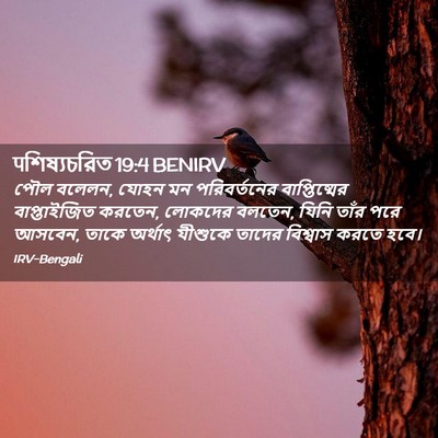 Picture 02 - पশিষ্যচরিত 19:4 BENIRV - পৌল বলেলন, যোহন মন - Bible Verse Picture