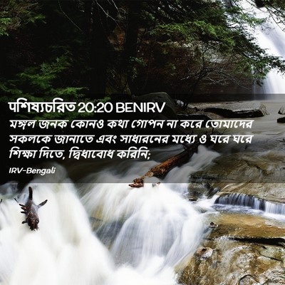 Picture 02 - पশিষ্যচরিত 20:20 BENIRV - মঙ্গল জনক কোনও কথা - Bible Verse Picture