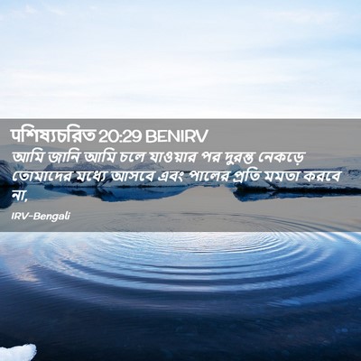 Picture 02 - पশিষ্যচরিত 20:29 BENIRV - আমি জানি আমি চলে - Bible Verse Picture