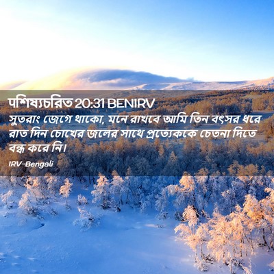 Picture 02 - पশিষ্যচরিত 20:31 BENIRV - সুতরাং জেগে থাকো, - Bible Verse Picture