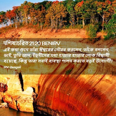 Picture 02 - पশিষ্যচরিত 21:20 BENIRV - এই কথা শুনে তাঁরা - Bible Verse Picture