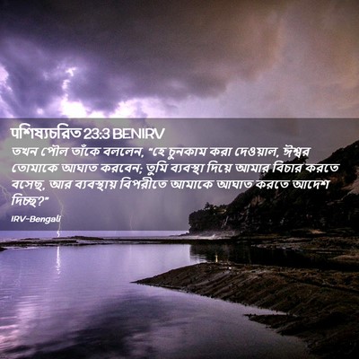 Picture 02 - पশিষ্যচরিত 23:3 BENIRV - তখন পৌল তাঁকে - Bible Verse Picture