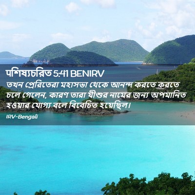 Picture 02 - पশিষ্যচরিত 5:41 BENIRV - তখন প্রেরিতেরা - Bible Verse Picture