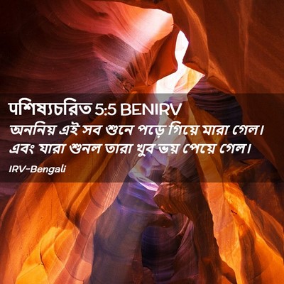 Picture 02 - पশিষ্যচরিত 5:5 BENIRV - অননিয় এই সব শুনে - Bible Verse Picture