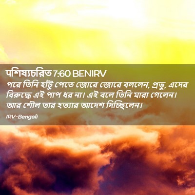 Picture 02 - पশিষ্যচরিত 7:60 BENIRV - পরে তিনি হাঁটু - Bible Verse Picture