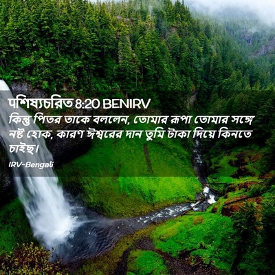 Picture 02 - पশিষ্যচরিত 8:20 BENIRV - কিন্তু পিতর তাকে - Bible Verse Picture
