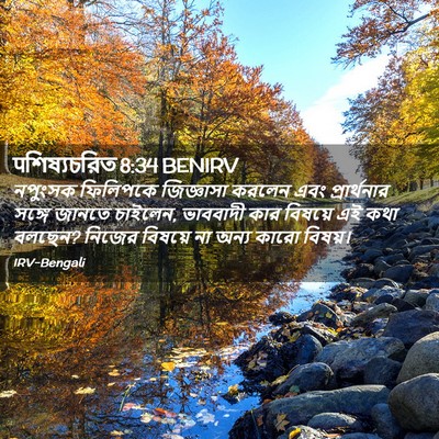 Picture 02 - पশিষ্যচরিত 8:34 BENIRV - নপুংসক ফিলিপকে - Bible Verse Picture