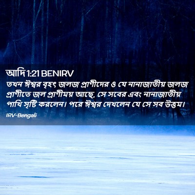 Picture 02 - আদি 1:21 BENIRV - তখন ঈশ্বর বৃহৎ জলজ - Bible Verse Picture