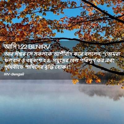 Picture 02 - আদি 1:22 BENIRV - আর ঈশ্বর সে সকলকে - Bible Verse Picture