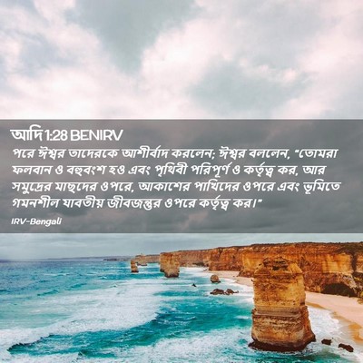 Picture 02 - আদি 1:28 BENIRV - পরে ঈশ্বর তাদেরকে - Bible Verse Picture