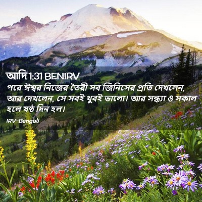 Picture 02 - আদি 1:31 BENIRV - পরে ঈশ্বর নিজের - Bible Verse Picture
