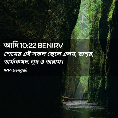 Picture 02 - আদি 10:22 BENIRV - শেমের এই সকল ছেলে - Bible Verse Picture