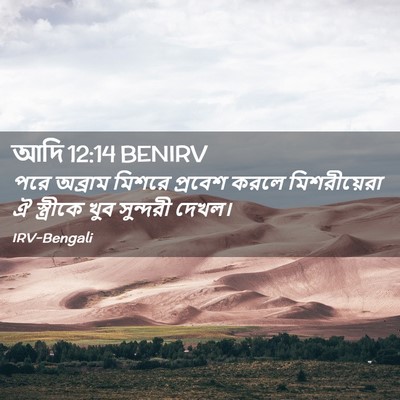 Picture 02 - আদি 12:14 BENIRV - পরে অব্রাম মিশরে - Bible Verse Picture