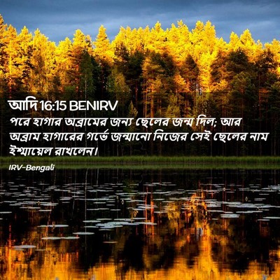 Picture 02 - আদি 16:15 BENIRV - পরে হাগার - Bible Verse Picture